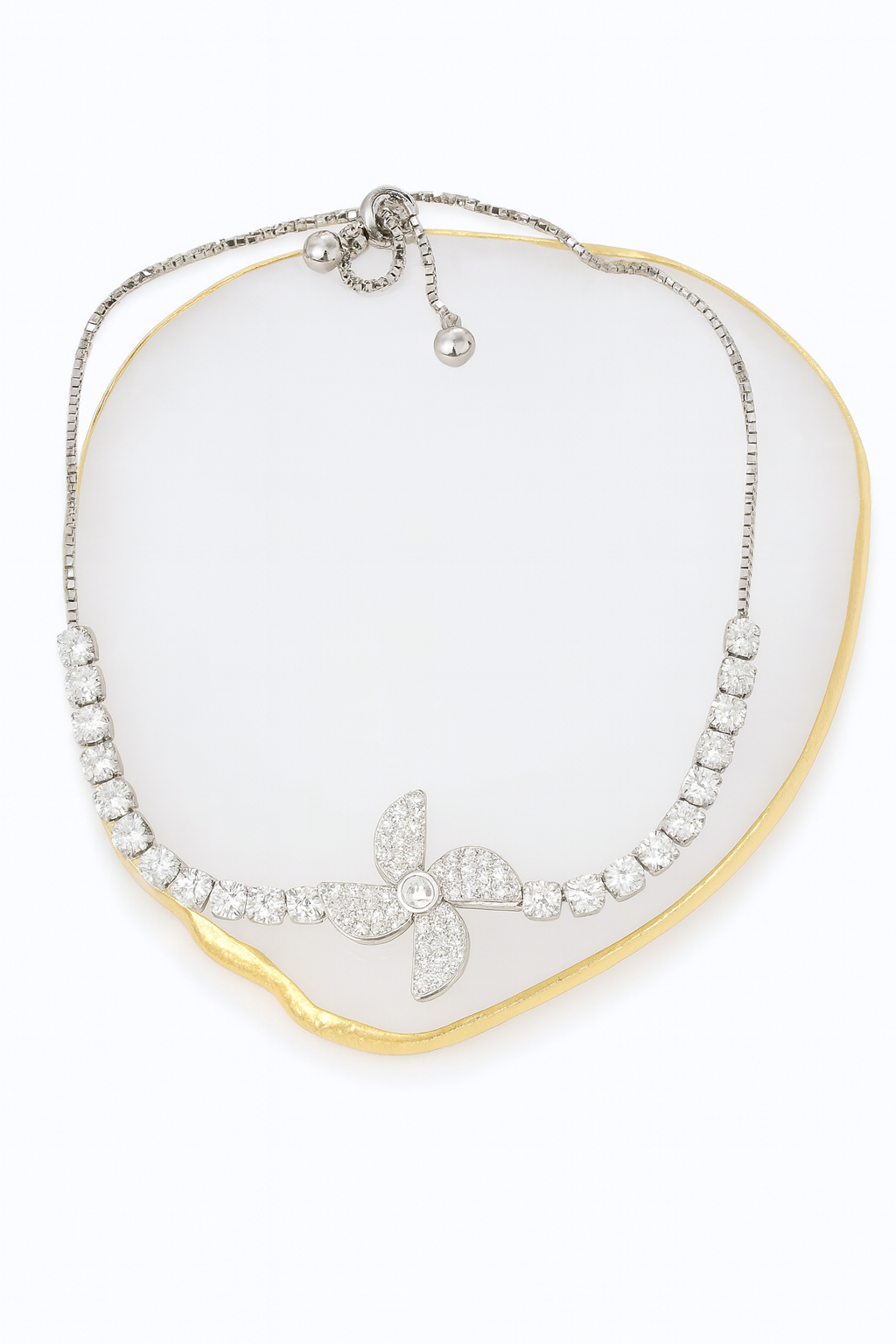 Spinning Pinwheel Crystal Bracelet