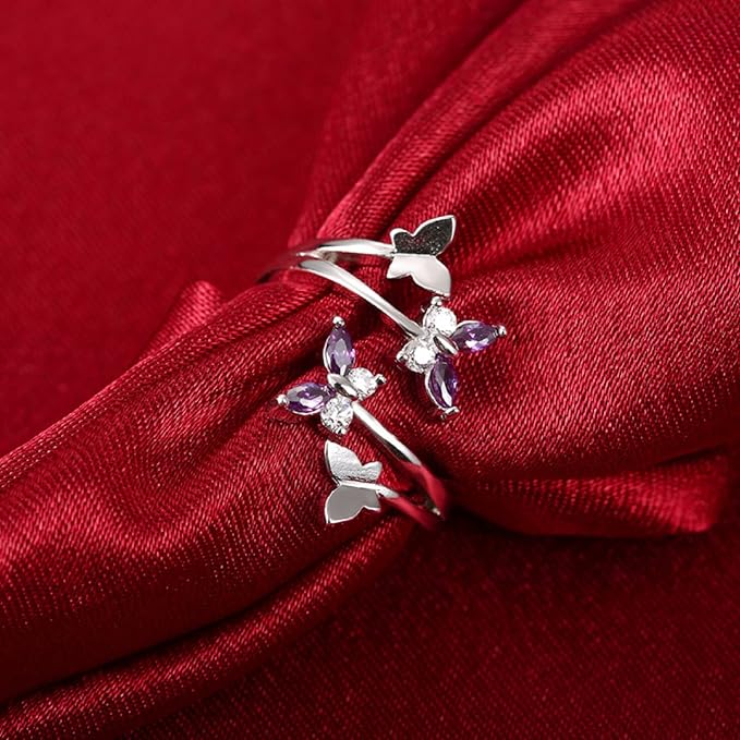 Twilight Violet Flutter Ring (Adjustable)