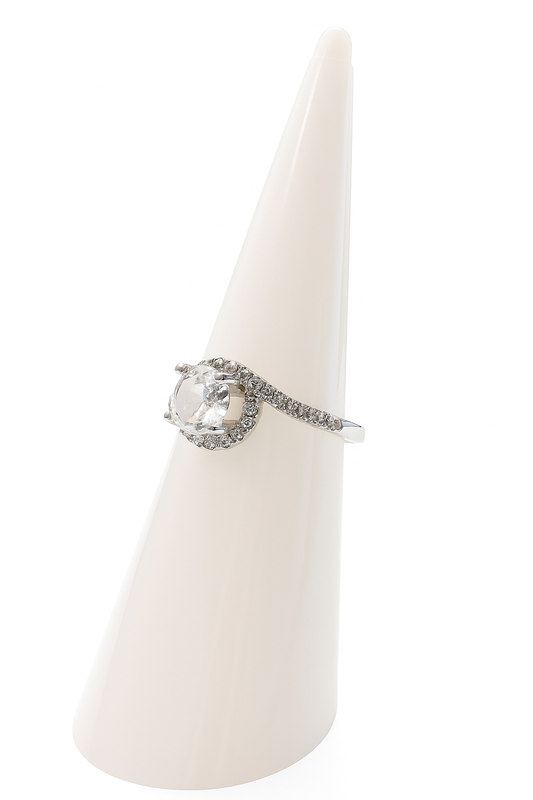 Adjustable Zircon Halo Engagement Ring