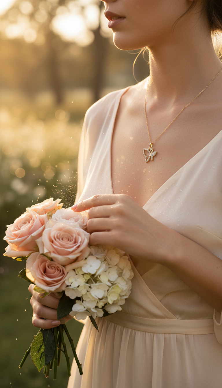 Gold Heart & Butterfly Necklace