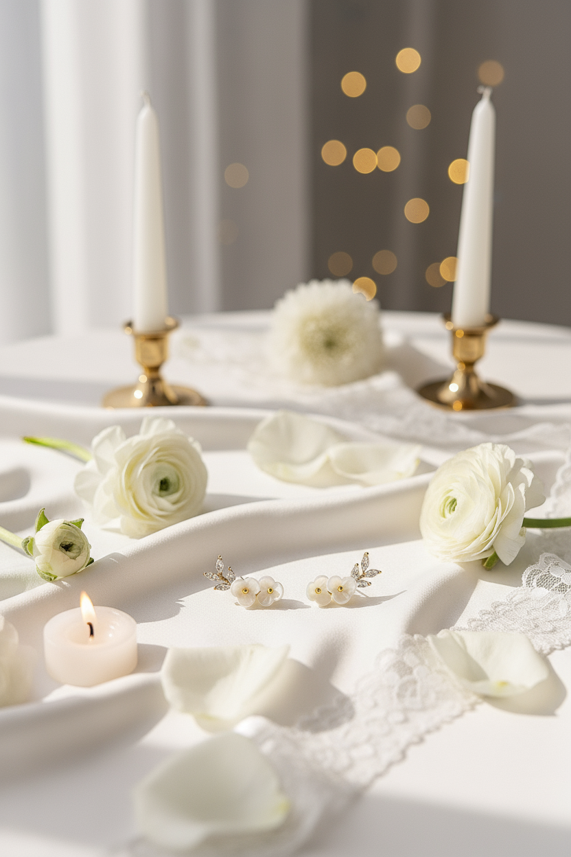 Floral earrings scene