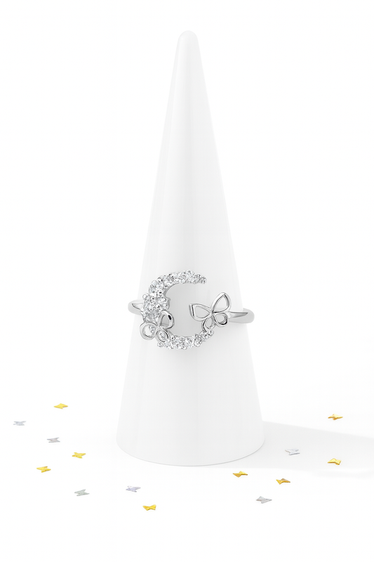 Butterfly Moon Ring (Adjustable)