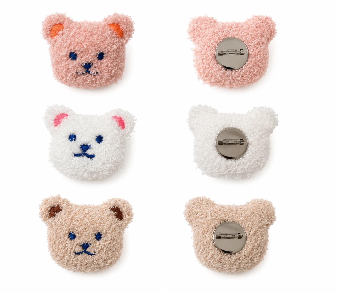 Plush Cartoon Bear Brooch