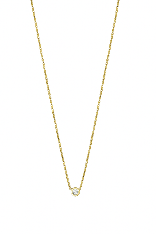 Gold Zircon Solitaire