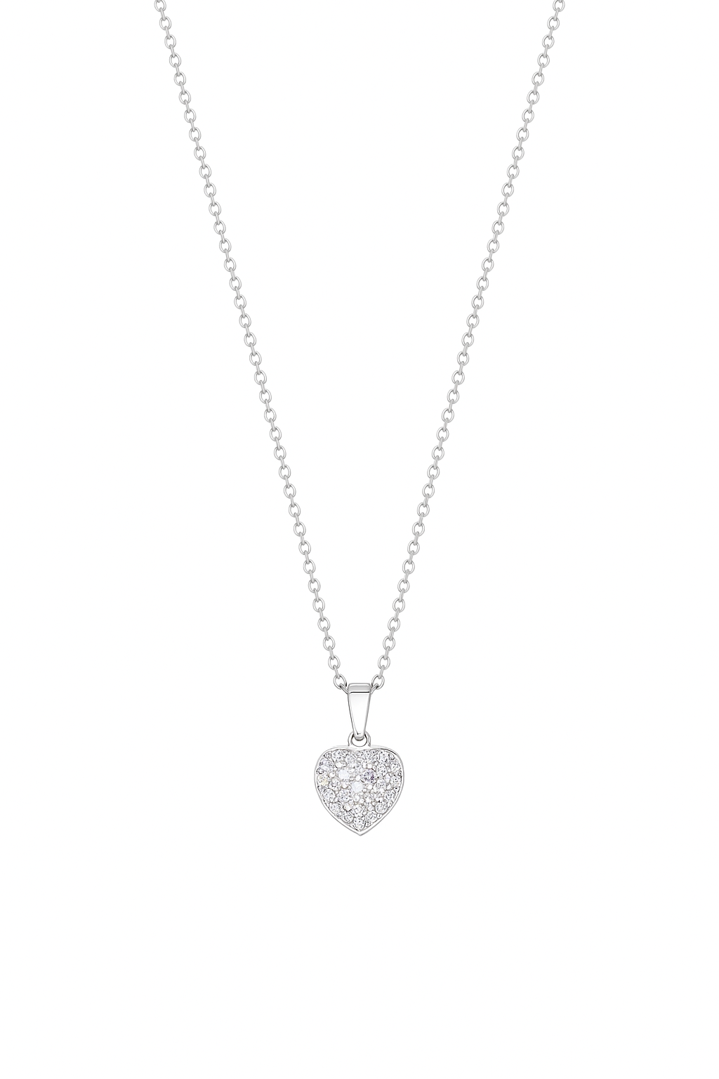 Zircon Heart Pendant Necklace