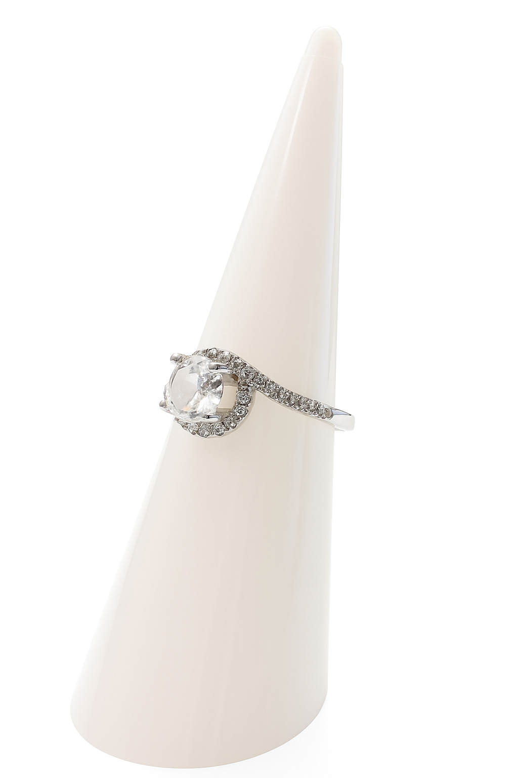 Adjustable Zircon Halo Engagement Ring