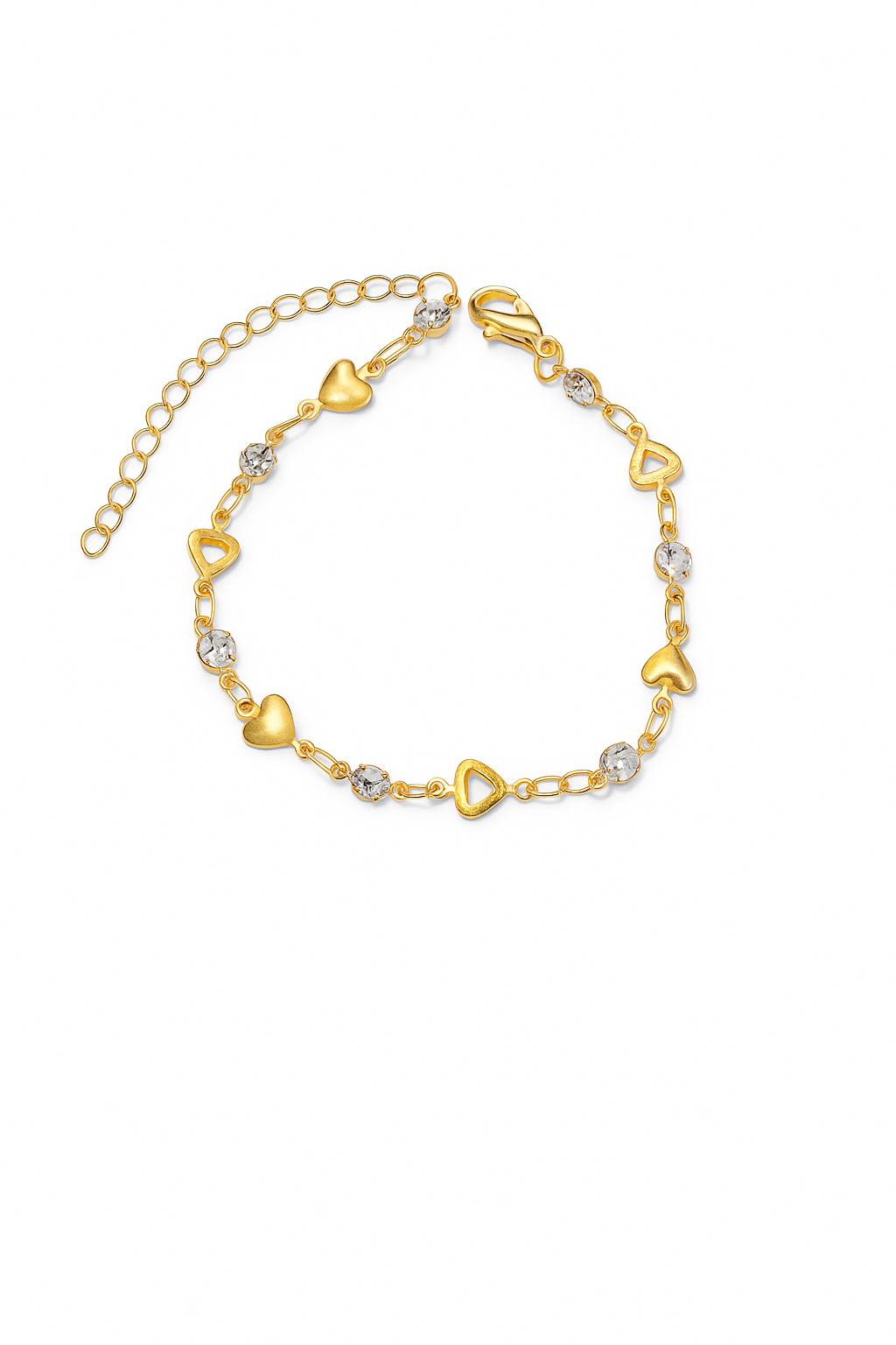 Gold Heart & Zircon Bracelet