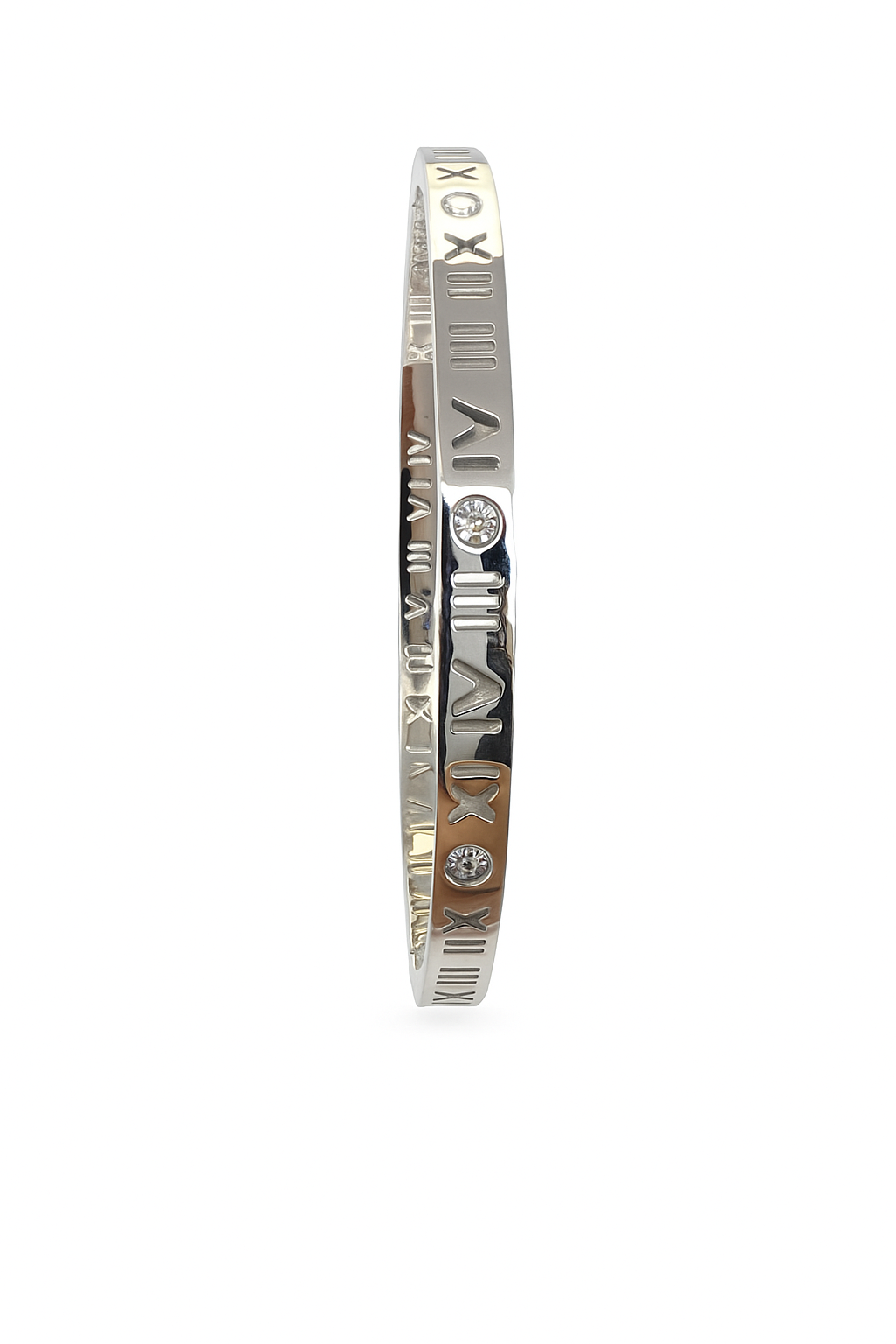 Silver Roman Numeral Crystal Bracelet