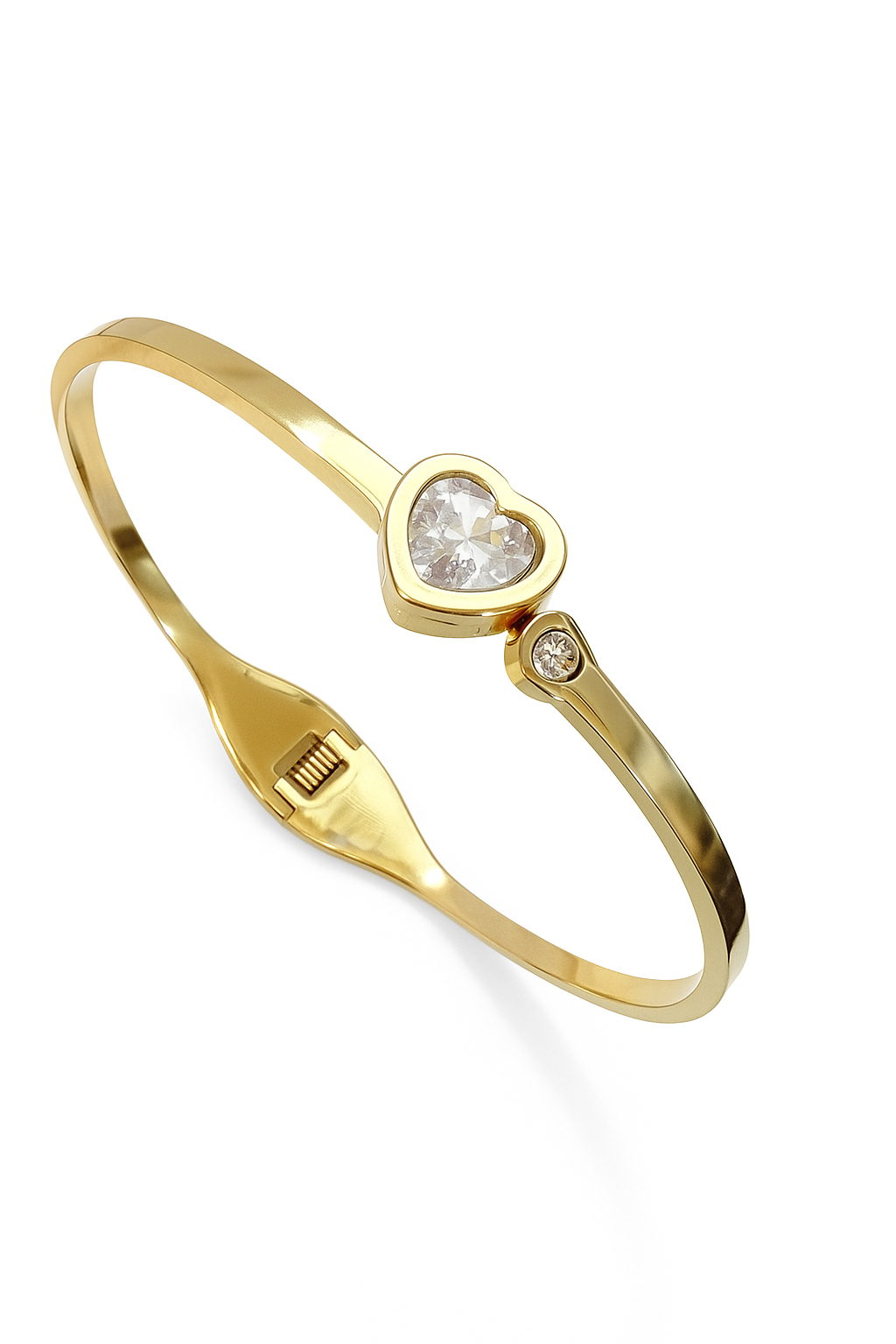 Gold Heart Zircon Bracelet