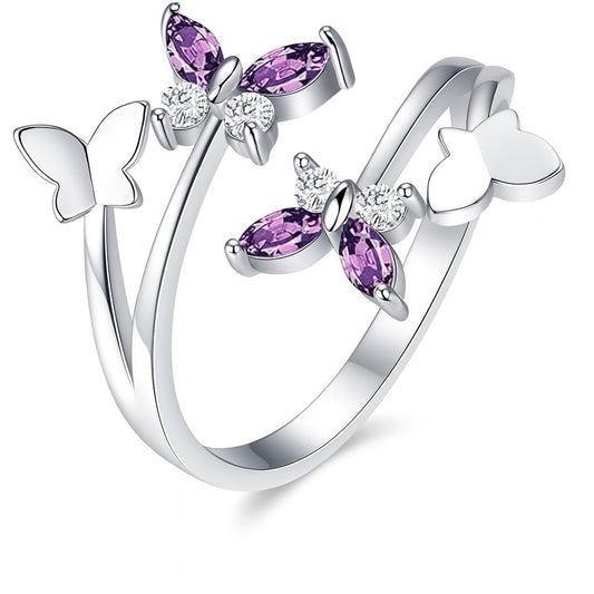 Twilight Violet Flutter Ring (Adjustable)