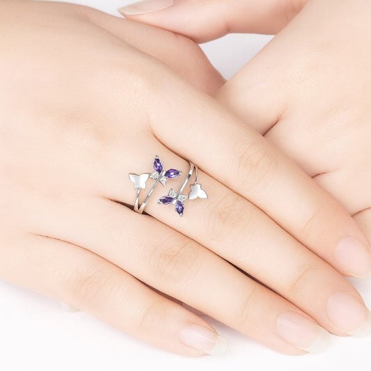 Twilight Violet Flutter Ring (Adjustable)