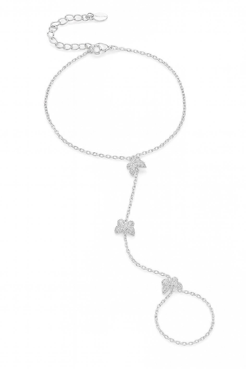 Silver Butterfly Hand Chain Bracelet
