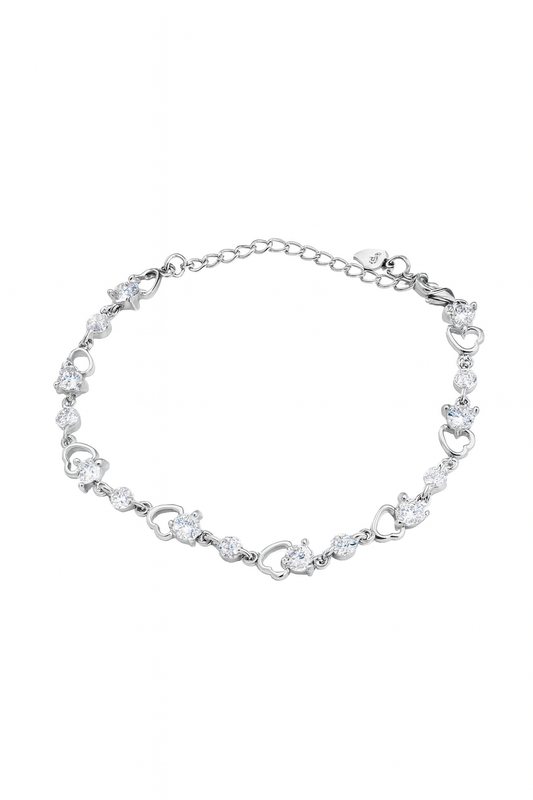 Crystal Heart Link Bracelet