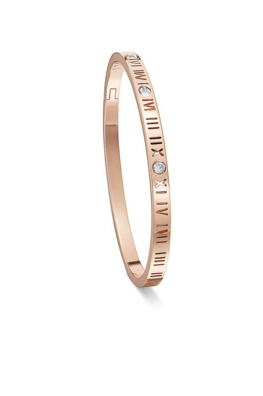 Rose Gold Roman Numeral Bracelet