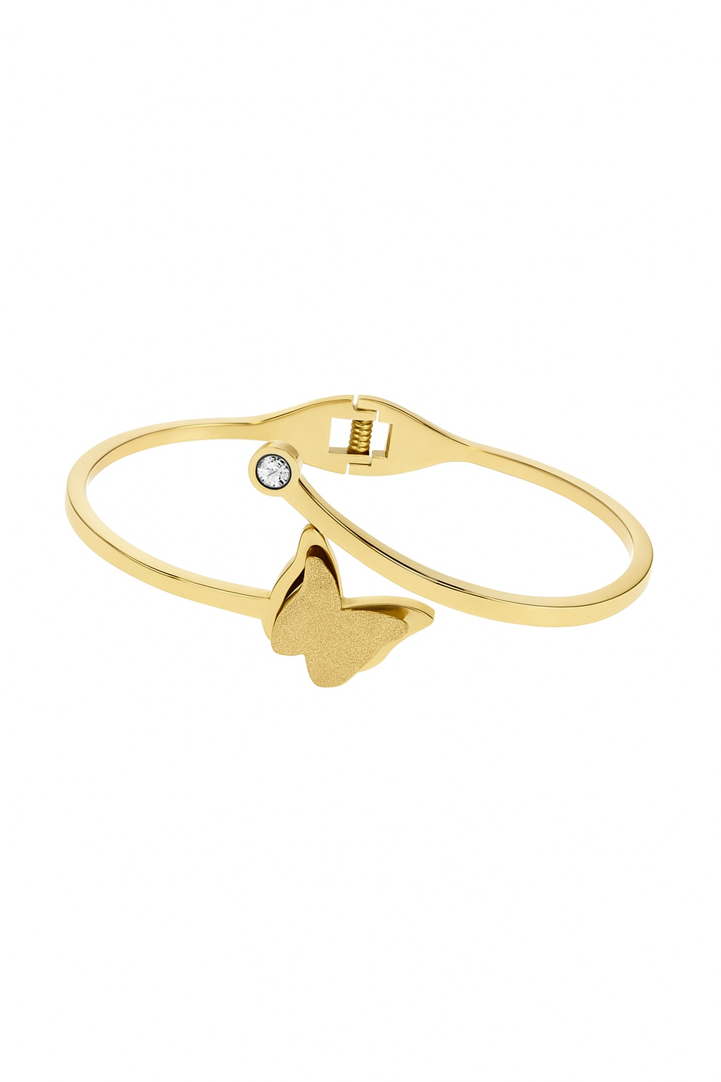 Gold Butterfly Bracelet with Zircon