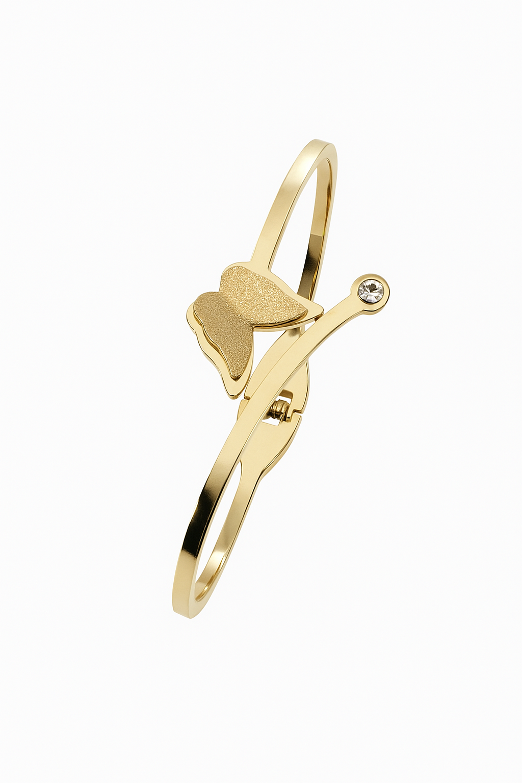 Gold Butterfly Bracelet with Zircon