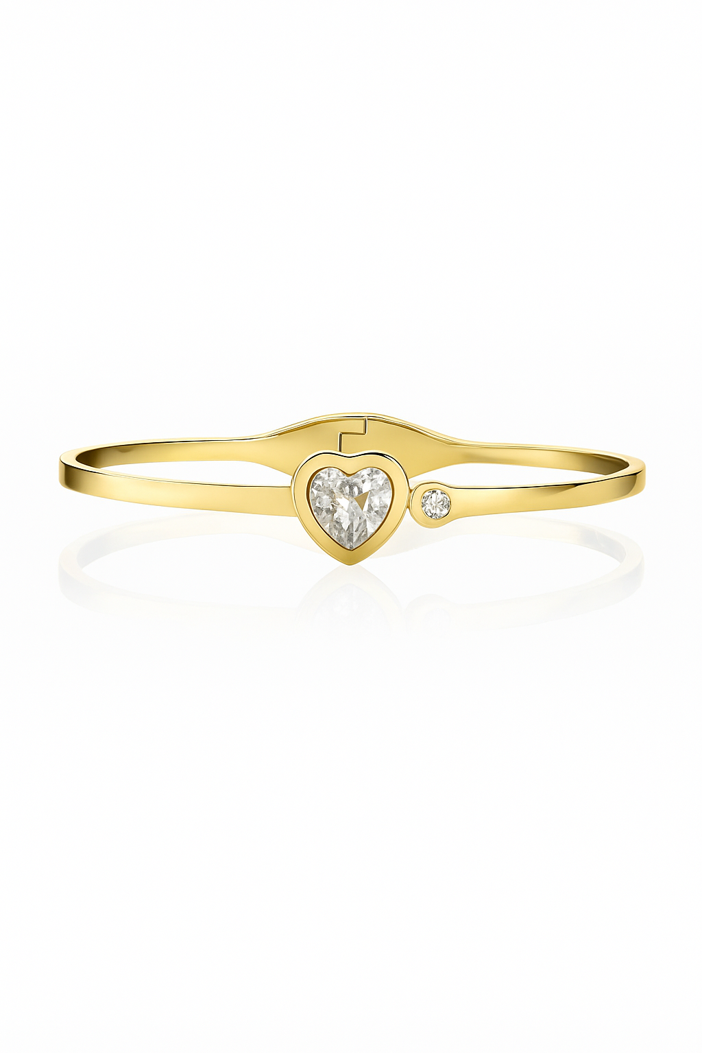 Gold Heart Zircon Bracelet