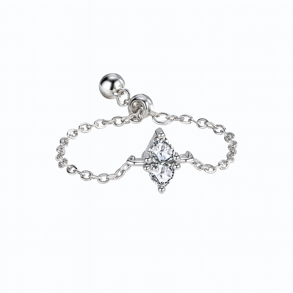 Crystal Chain Ring (Adjustable)