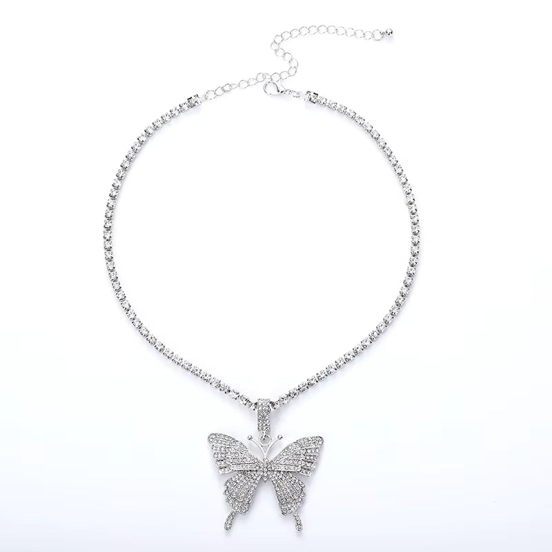 Crystal Butterfly Evening Necklace