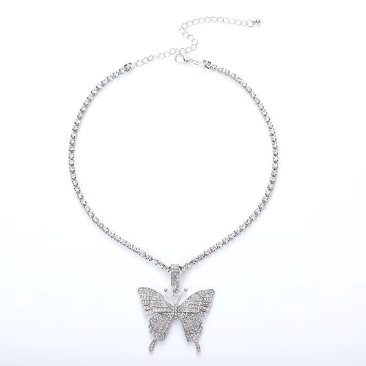 Crystal Butterfly Evening Necklace