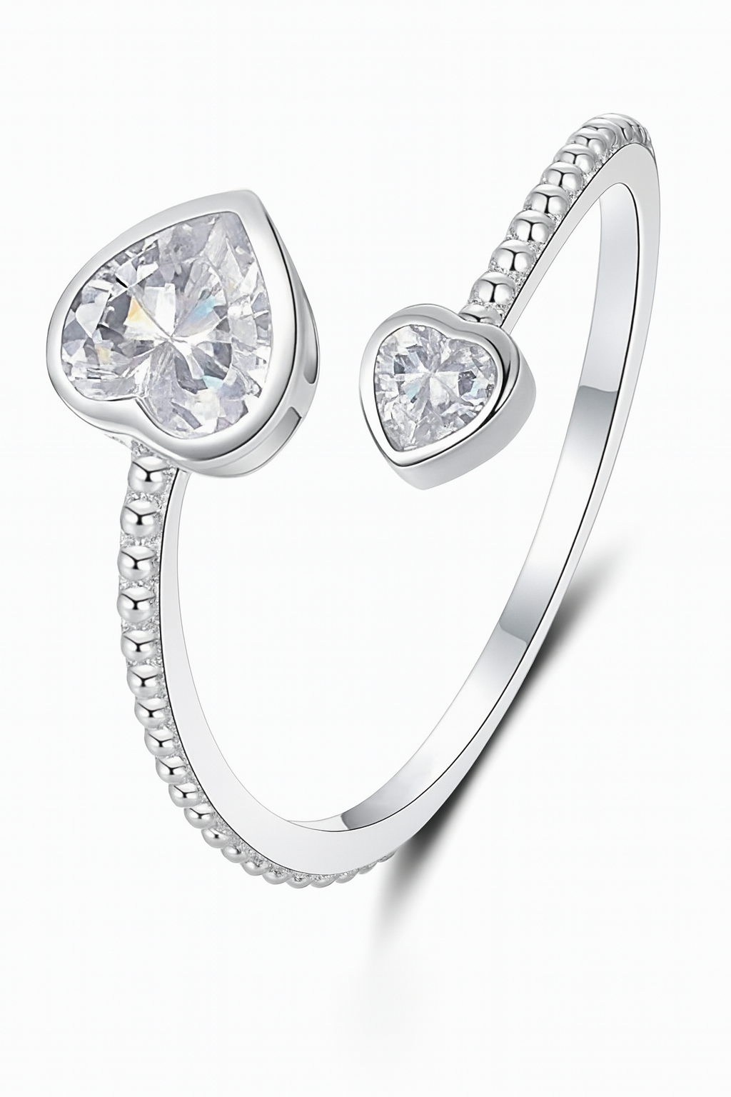 Silver Double Heart (Adjustable)