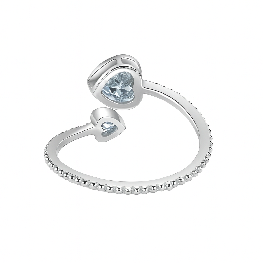 Silver Double Heart (Adjustable)