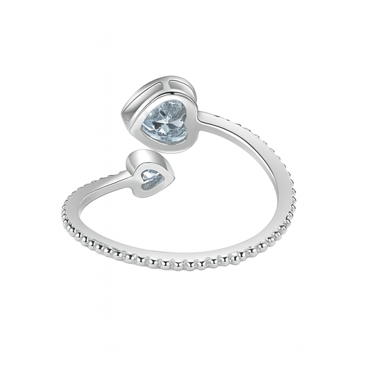 Silver Double Heart (Adjustable)