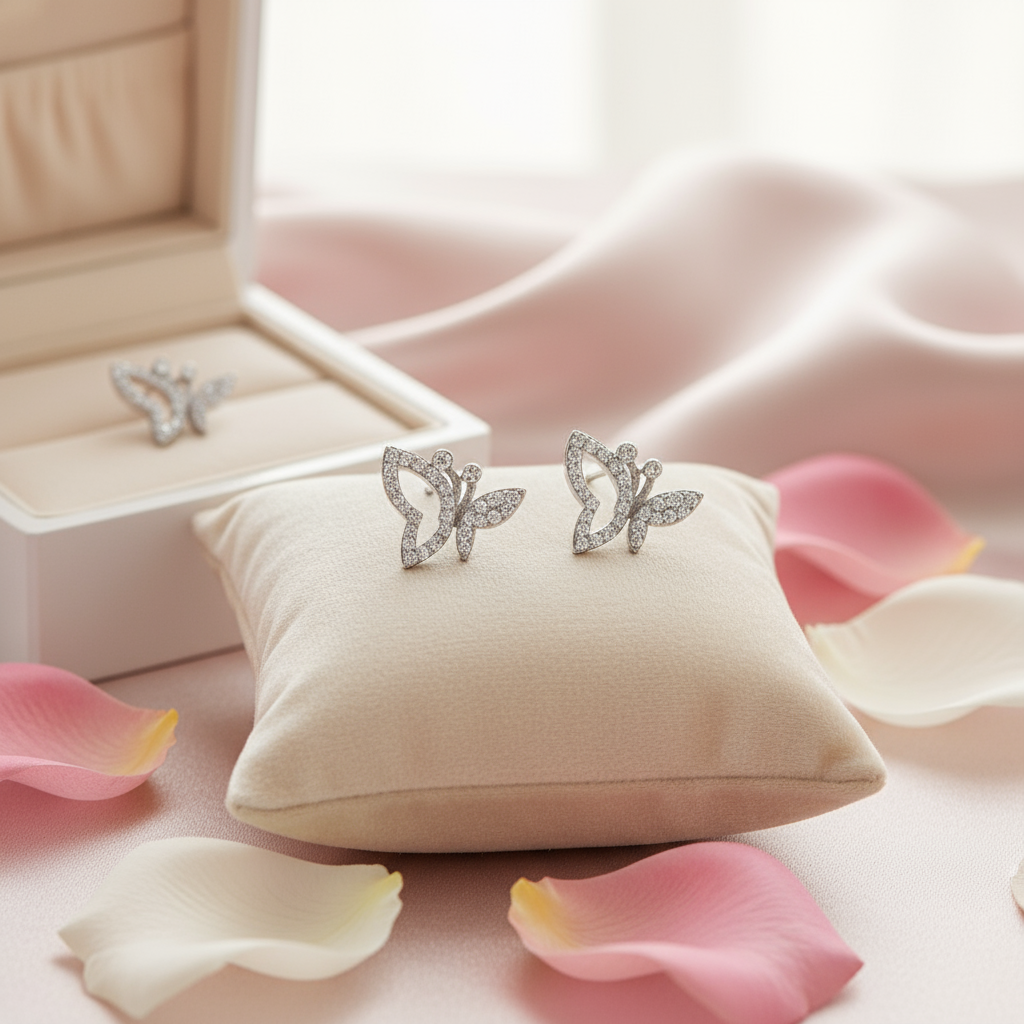 Butterfly earrings lifestyle scene