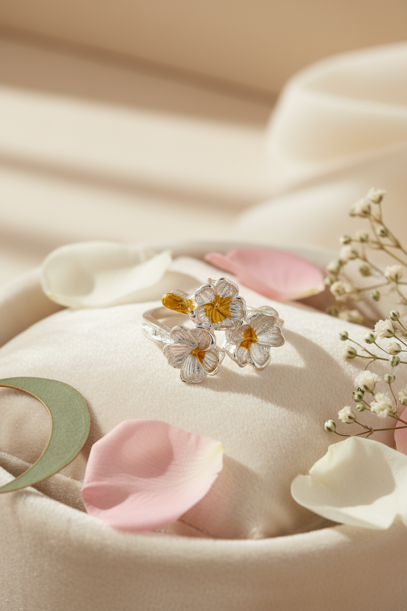 Elegant floral ring scene