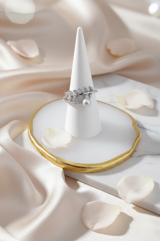 Elegant jewelry photo with creative background