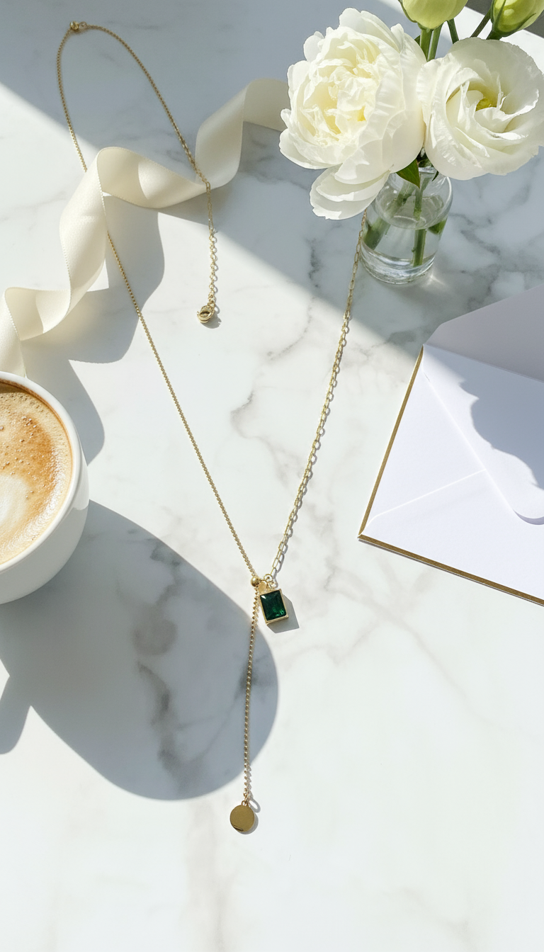 Elegant necklace lifestyle scene