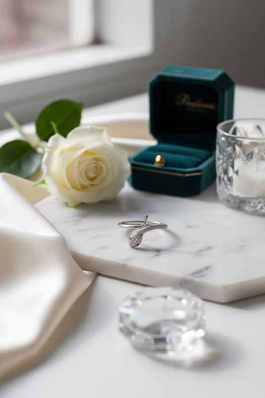 Elegant snake ring scene