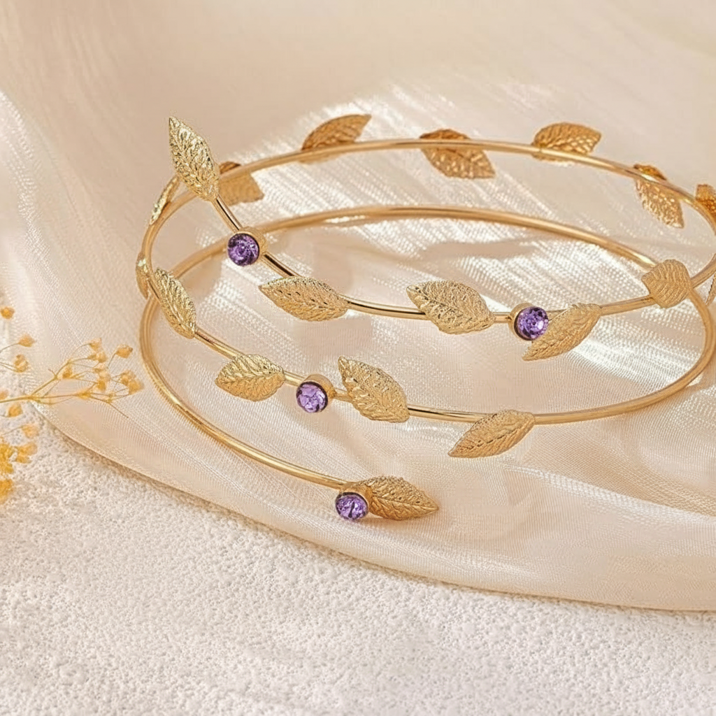 Gold leaf arm cuffs without ring