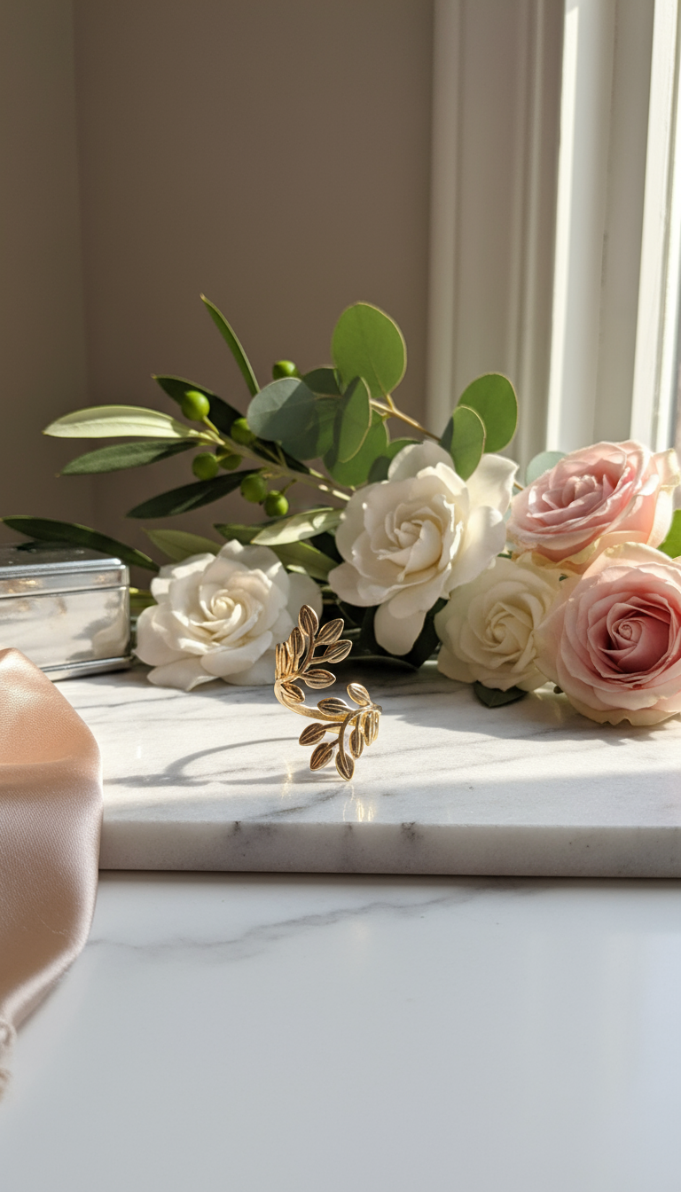 Gold Leaf Ring Lifestyle Scene