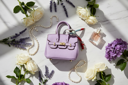 Mini Lavender Handbag Lifestyle Scene