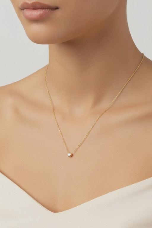 Gold Zircon Solitaire