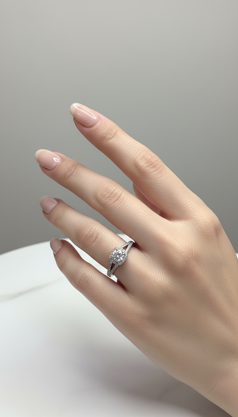 Ring on professional hand model