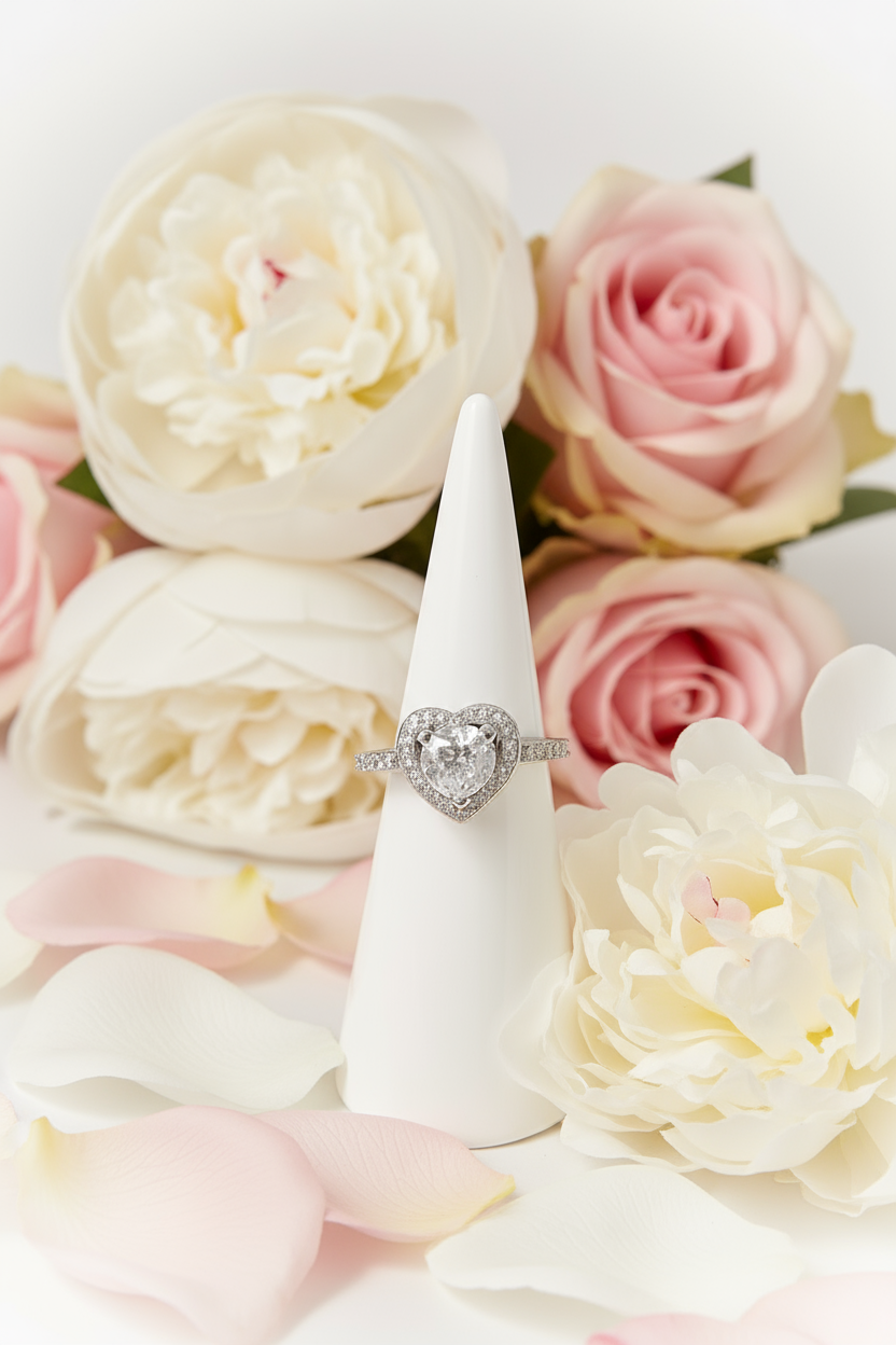 Romantic heart ring scene