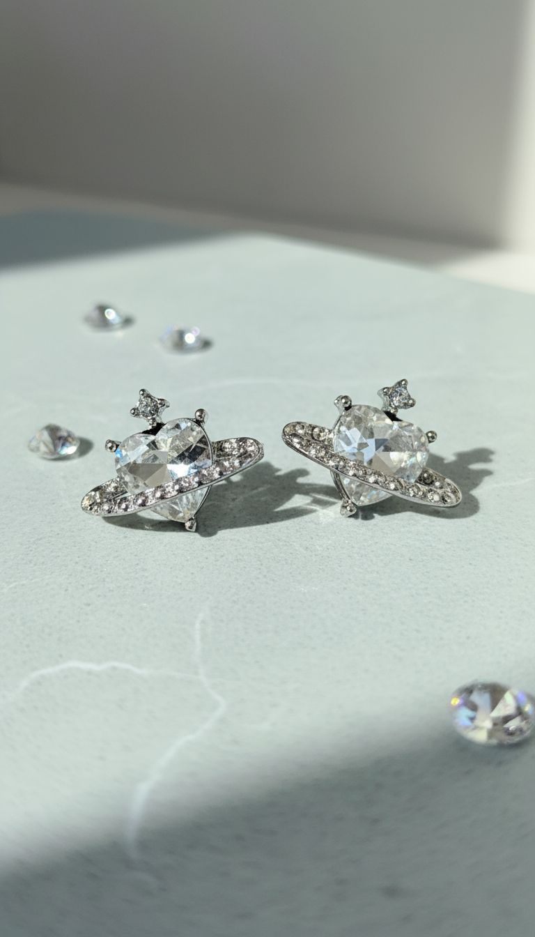 Sophisticated earrings display scene