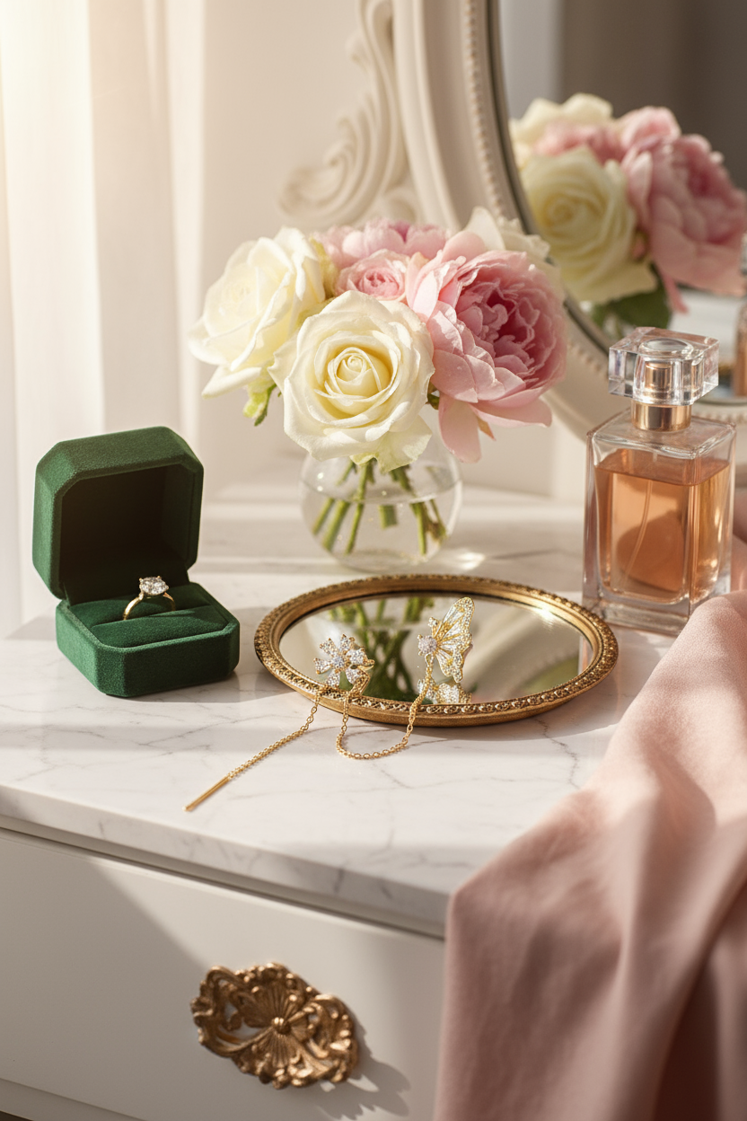 Styled earrings lifestyle scene