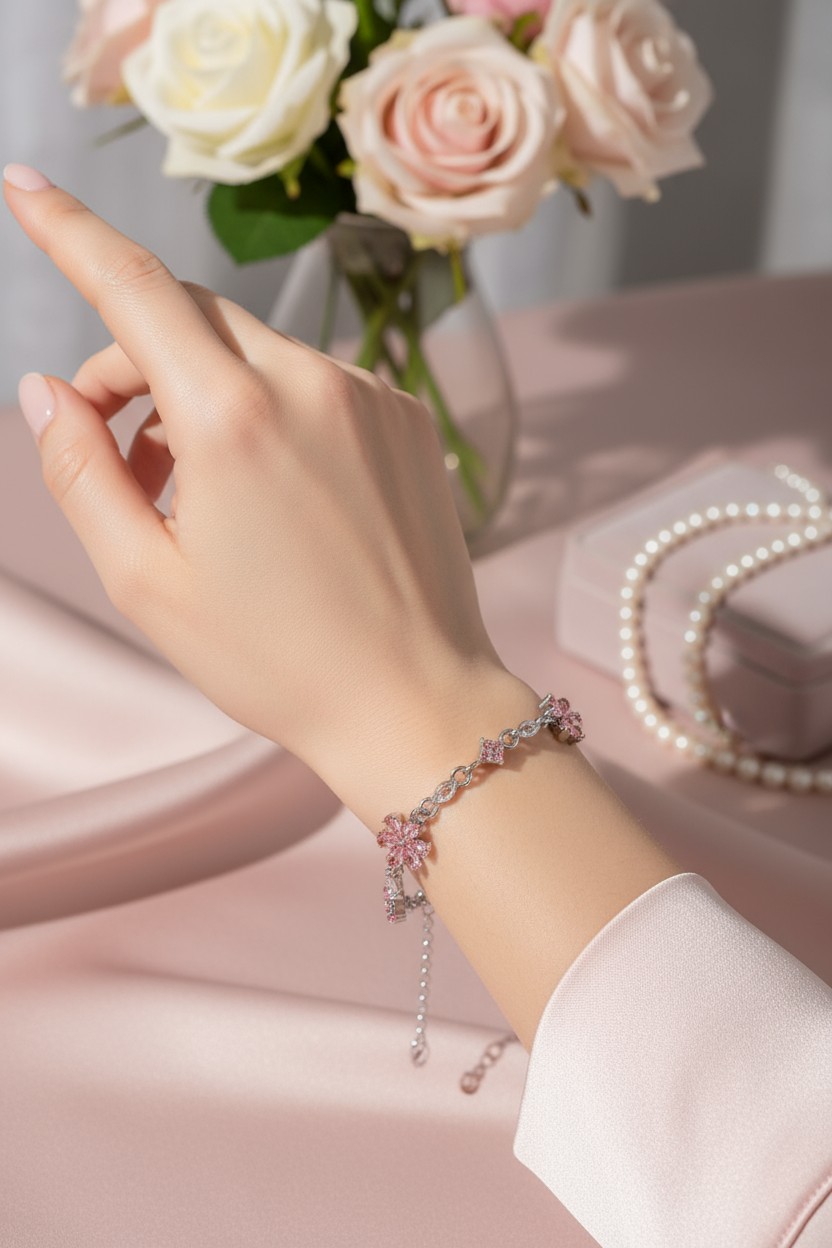 Woman wearing bracelet