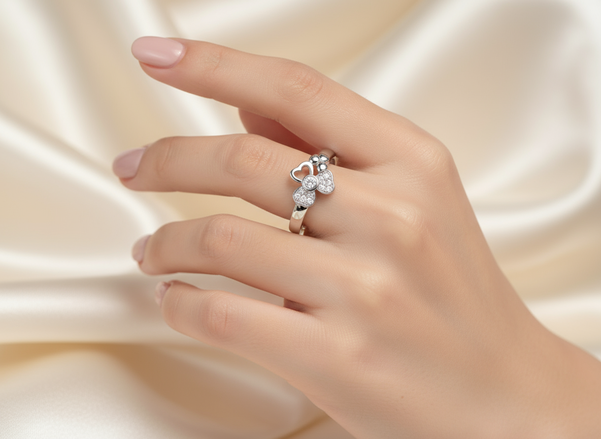 Woman wearing clover ring